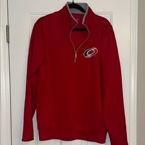 Antigua Red and Gray Quarter-Zip Pullover